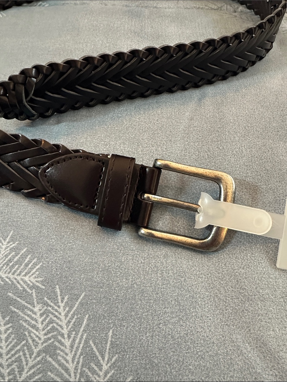 NWT Wonder Nation kids Woven Leather Like Belt in Dark Brown Sz S 🤎 - Picture 2 of 9